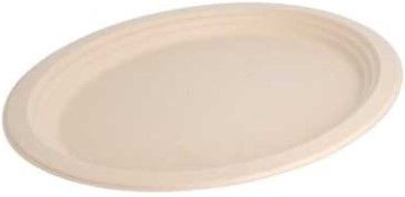 Bandeja de cana de a�ucar oval 26X3x20x2 CM Creme 50 Unidades