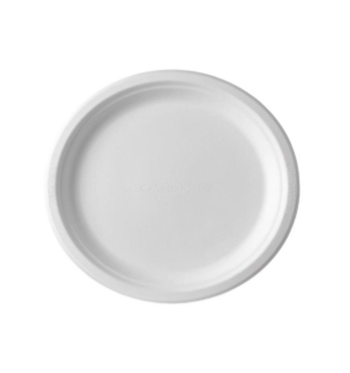 Prato BIO Branco Cana de a�ucar 22cm - Manga 50 unidades