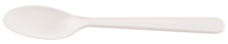 Colher de ch� / Sobremesa de  CPLA branco 125mm Pack 50 Unidades