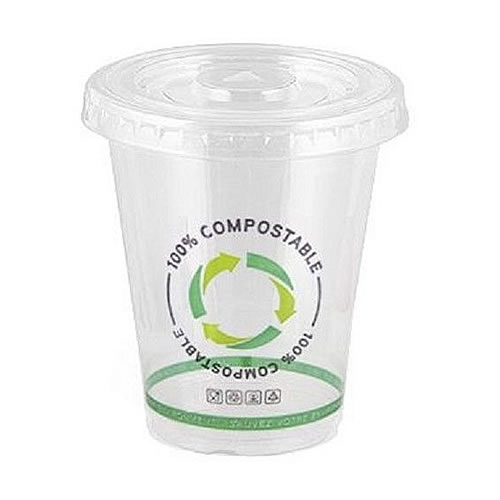 Copo e Tampa PLA compost�ve 10 OZ 300 ML  Pack 50 Unidades