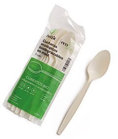 Colher  BIO - Amido de Milho 12,5 cm - Embalada Pack 100 unidades 