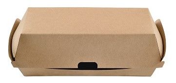 Caixa Hot Dog Microcanal kraft Pequena 233X90X70mm Pack 25 Unidades