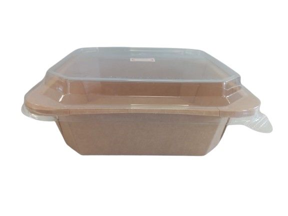 Saladeira Octogonal de cart�o Kraff C/ Tampa Pet 750 Ml Pack 25 Unidades