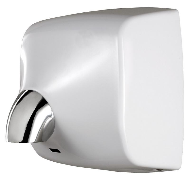 Secador de m�o em a�o inoxid�vel com sensor laser WINDFLOW. Acabamento branco