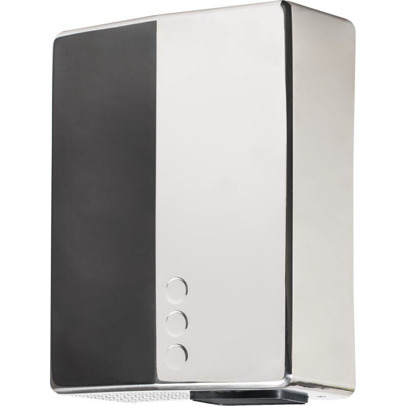 Secador de m�os BIGFLOW EVO de a�o inoxid�vel c/ sensor eletr�nico Acabamento brilhante