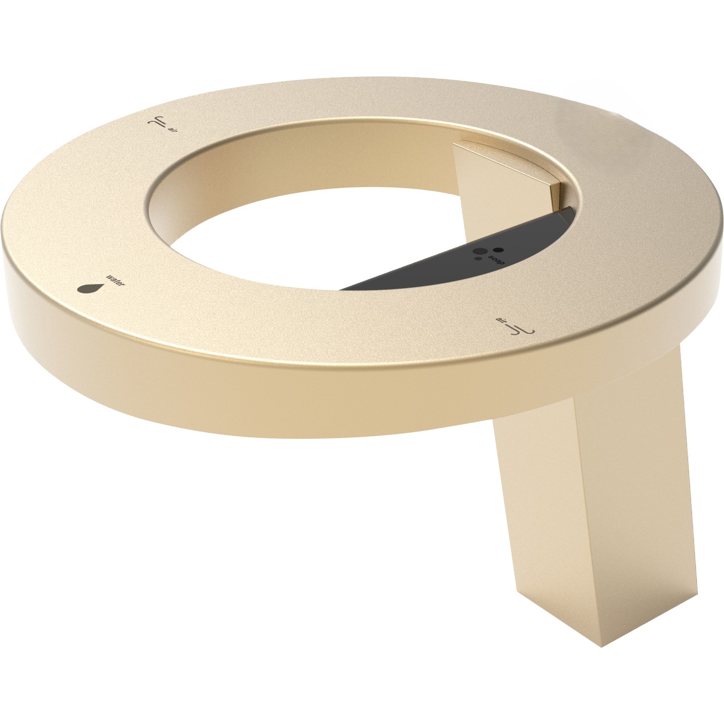 Conjunto de bancada CONCEPT� com secador de m�os, doseador de  sab�o l�quido e torneira. Acabamento dourado