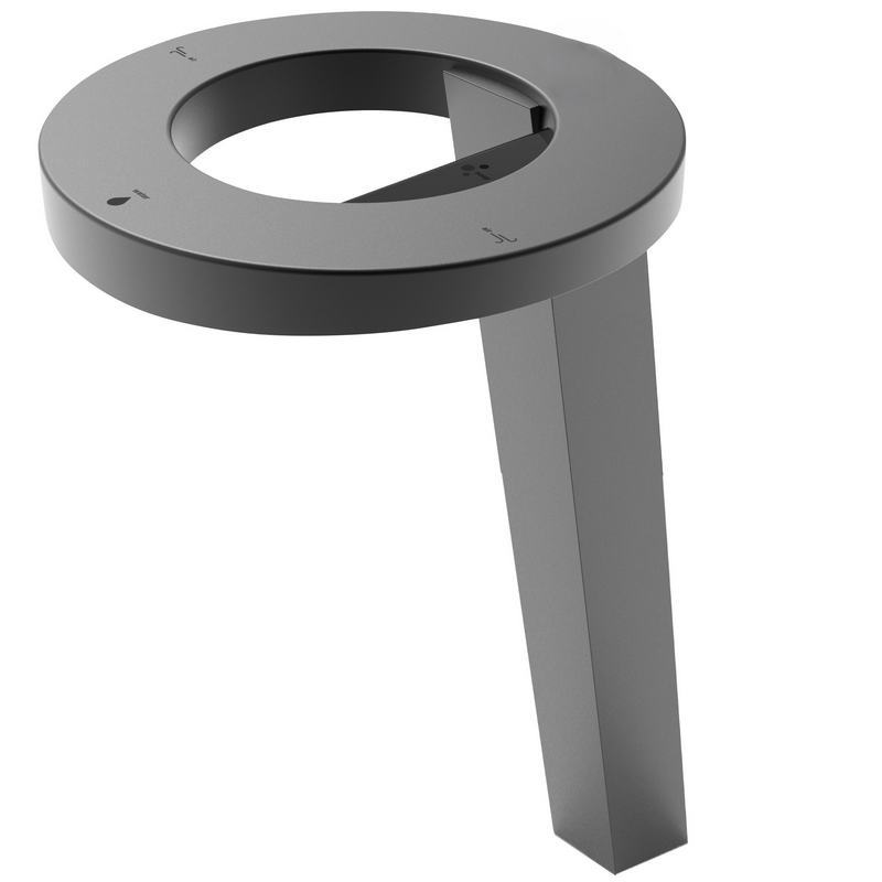 Conjunto de bancada CONCEPT� com secador de m�os, dispensador de sabonete l�quido e torneira. Base alta. Acabamento preto