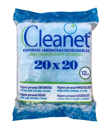 Esponjas ensaboadas descart�veis Napa 90 Gr Cleanet 20X20 cm P 12 Unidades