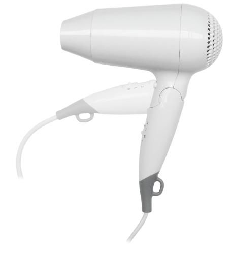 Secador de cabelo dobr�vel HOTELLINE. 1600 W. ABS branco