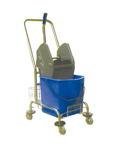 Carro de a�o inoxid�vel simples com balde de 25 litros