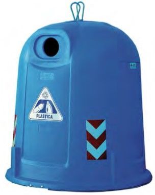 Contentor grande volume 2,5 m3, 4 pegas, redondo, azul