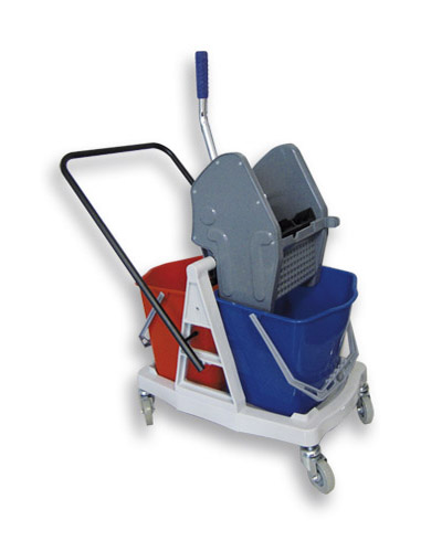 Carrinho duplo com rodas. Com prensa modelo Stilo : 2 x 18 litros