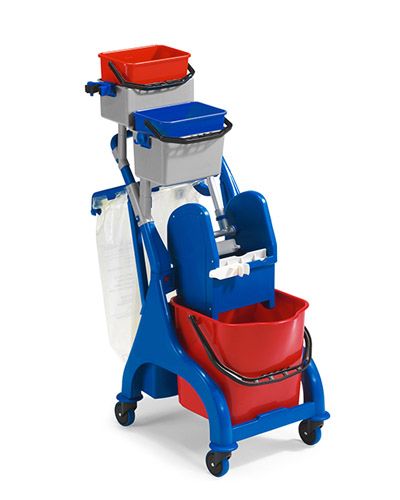 Carrinho Compacto Leo+balde de 25 litros+Prensa+2 baldes de 4l.