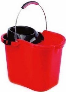 Balde Retangular Com Espermedor Com Asa Metalica 16 Lt  Vermelho