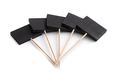 Espetos de Bamb� com quadro preto 18 cm