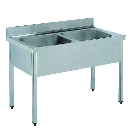 Lava-loi�a industrial de 2 cubas, com estrutura 600, em a�o inoxid�vel. Acabamento acetinado