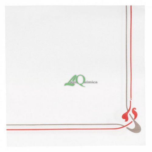 GUARDANAPOS ECOLABEL BORDEAUX & CINZA DOUBLE POINT - MAXIM 18 G/M2 40x40 CM BRANCO TISSUE