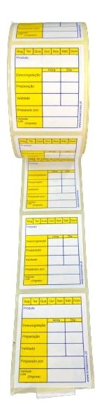 Etiqueta em Rolo Uso Alimentar com Impress�o 2 Cores 40x45 - 750 Unidades