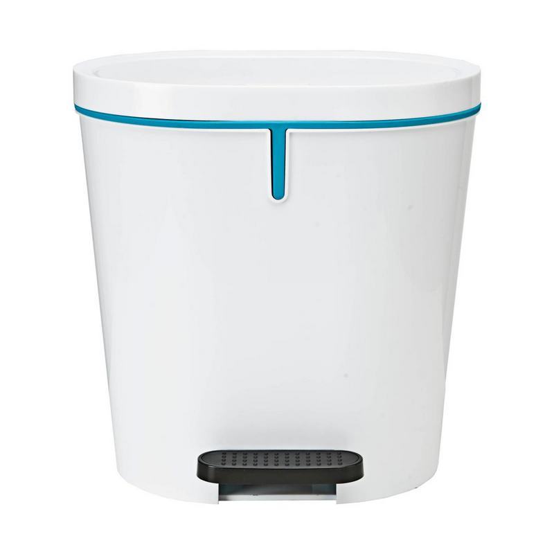 Contentor de lixo com pedal e contentor interior com 8 l branco