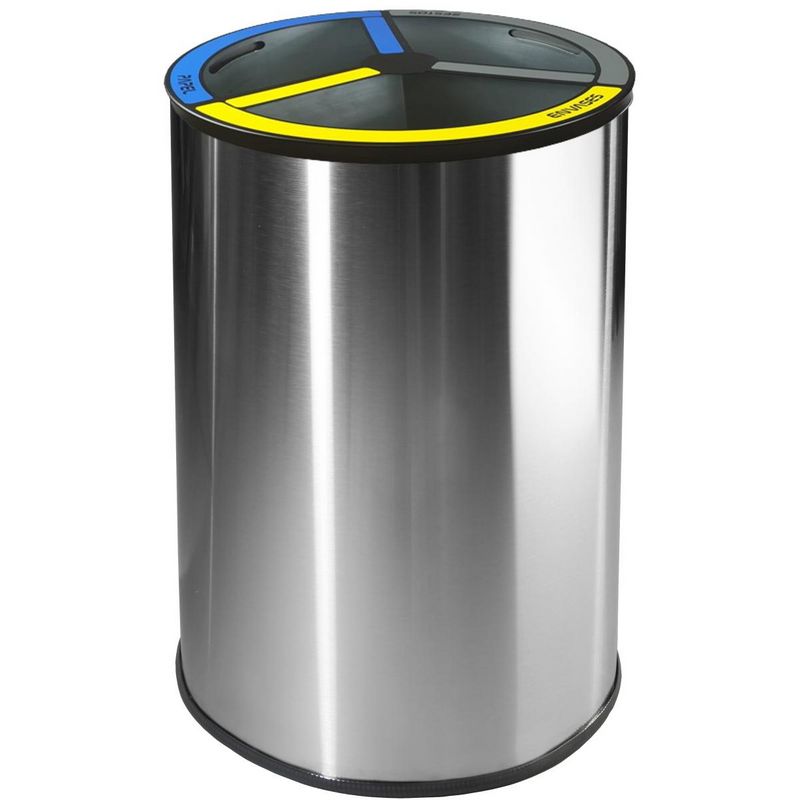 Contentor de reciclagem de pedestal de 150 l  3 contentores separador