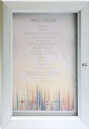 PORTA-MENU LUMINOSO DIN-A3 40x52x3,2 CM PRATEADO METAL (1 UNIDADE)