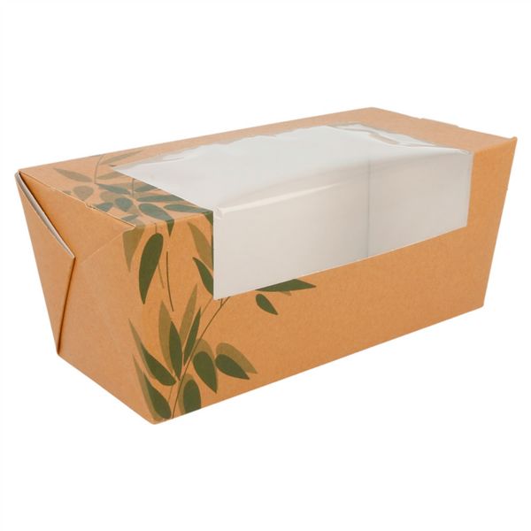 Caixas C/Janela P/SANDWICH - Grande FEEL GREEN 300 G/M2 20,5x9x9 CM Castanho Cartolina (25 UNIDADE)
