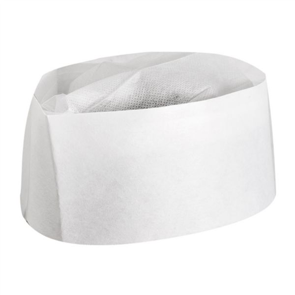 GORRO DE COZINHA AJUST�VEL BARCO 28 CM BRANCO PAPEL (100 UNIDADE)