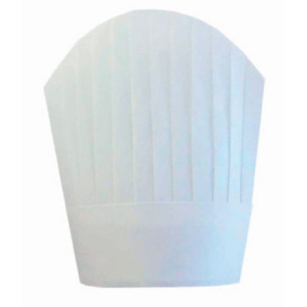 Touca / Gorro de chefe continental ROUND TOP 26  CM Branco AIRLAD 10 Unidades