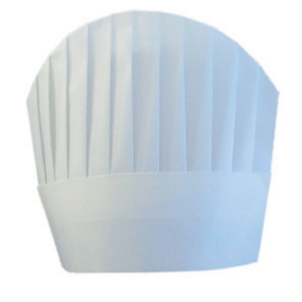 Touca / Gorro de chefe continental ROUND TOP 23  CM Branco AIRLAD 10 Unidades