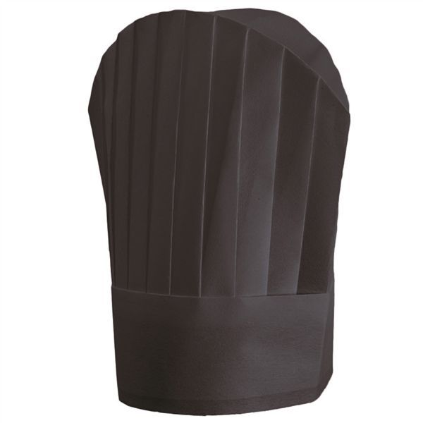 Touca / Gorro de chefe continental 30 CM preto AIRLAID 10 Unidades