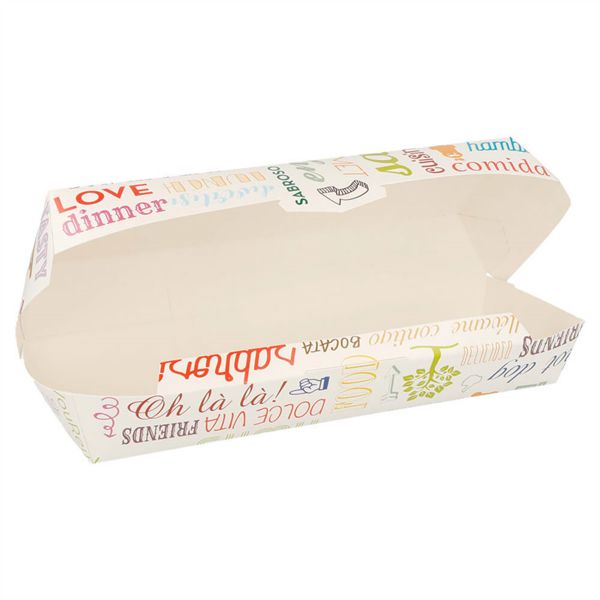 Caixa P/HOT DOG 250 G/M2 23,5x9x6 CM Branco Cartolina (50 UNID.)
