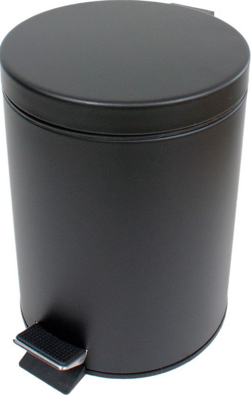 Balde preto metalico c/Pedal e Deposito 5 Lt 