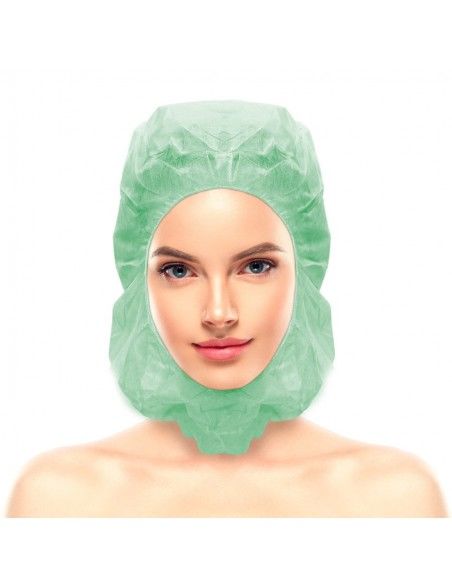 Touca Integral Verde Descart�vel TNT Pack 100 Unidades