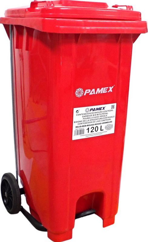 Contentor 120 Lt vermelho  c/ Pedal