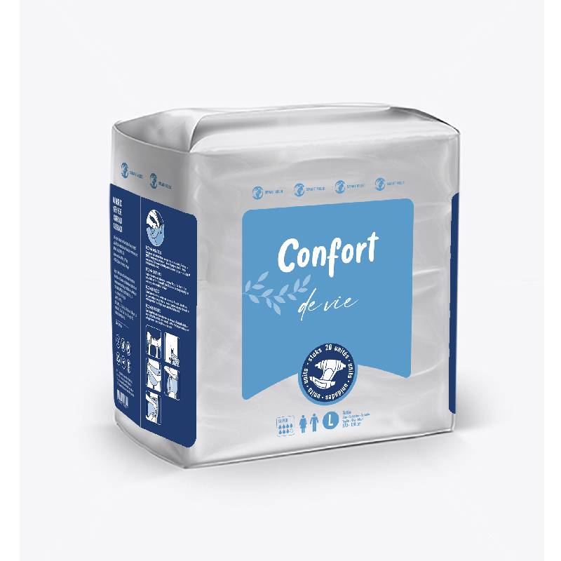 Fralda Confort de Vie - Absor��o Super Tam. L,120x160 20 Unx  Pack 2 