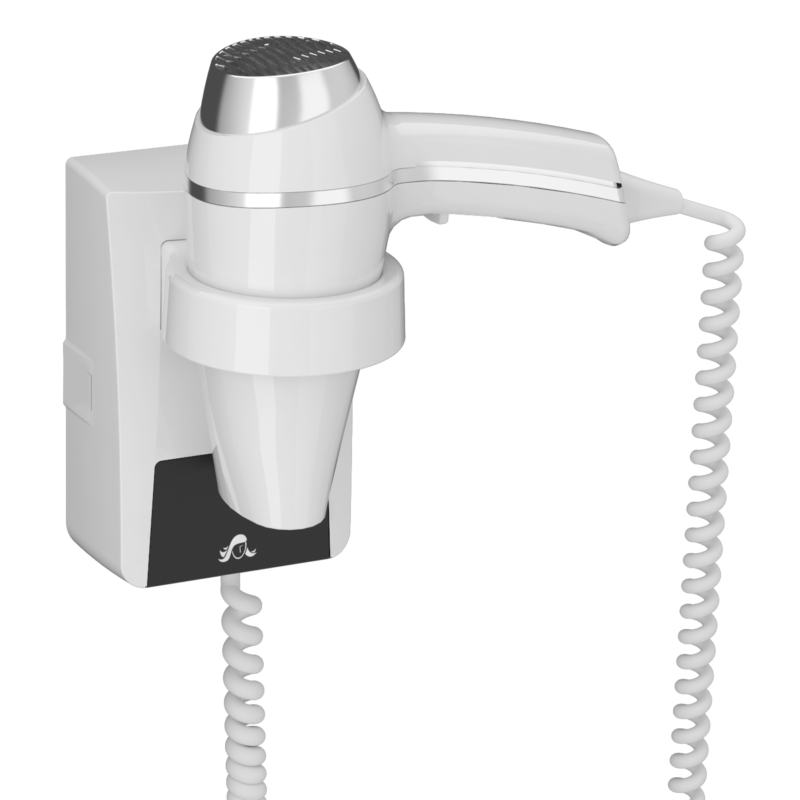 Secador de cabelo Clipper pistola branca + suporte de base, 1400 W