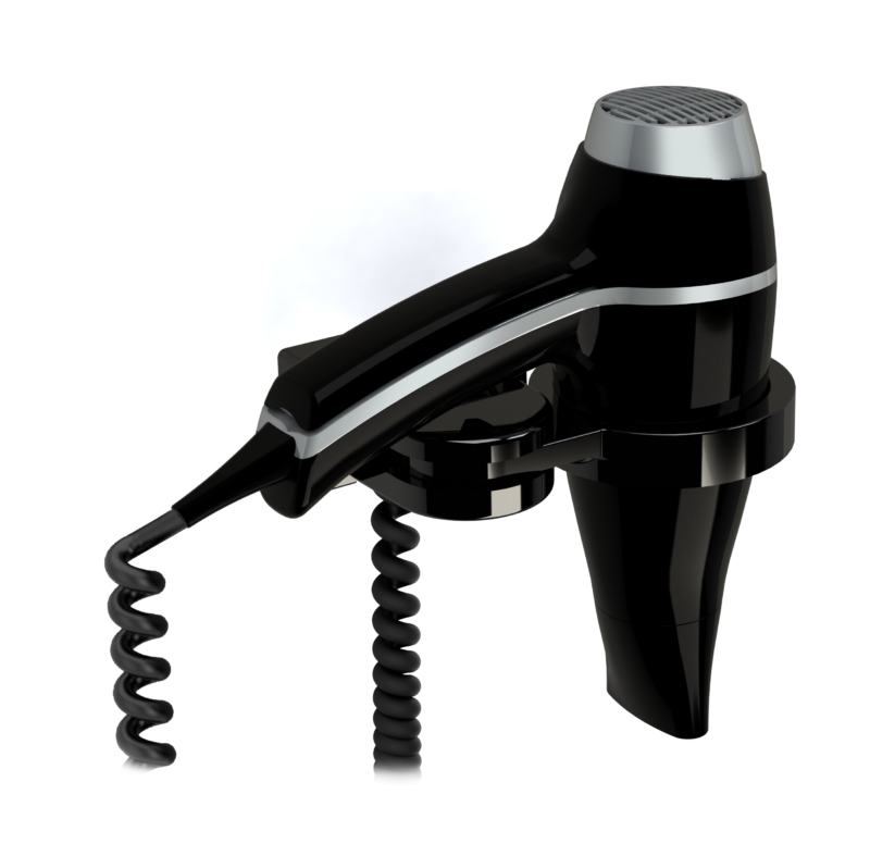 Secador de cabelo Alteo preto + suporte
