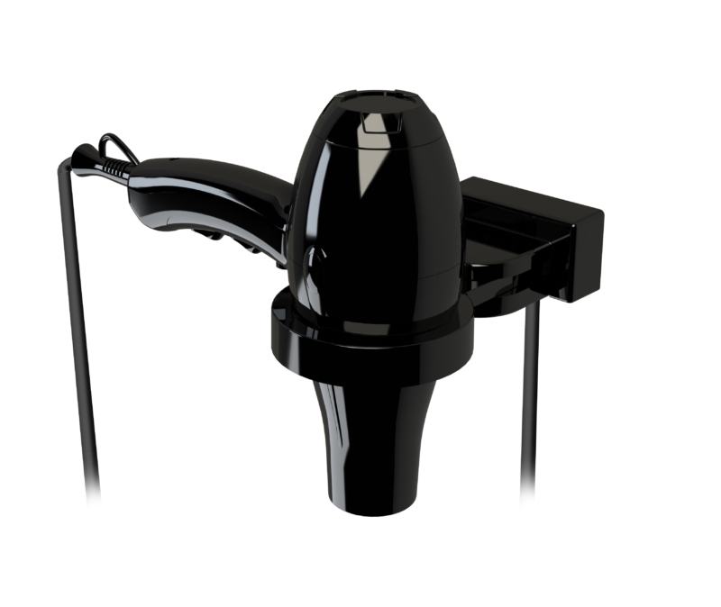 Secador de cabelo IBIZA com suporte universal Preto 1875W