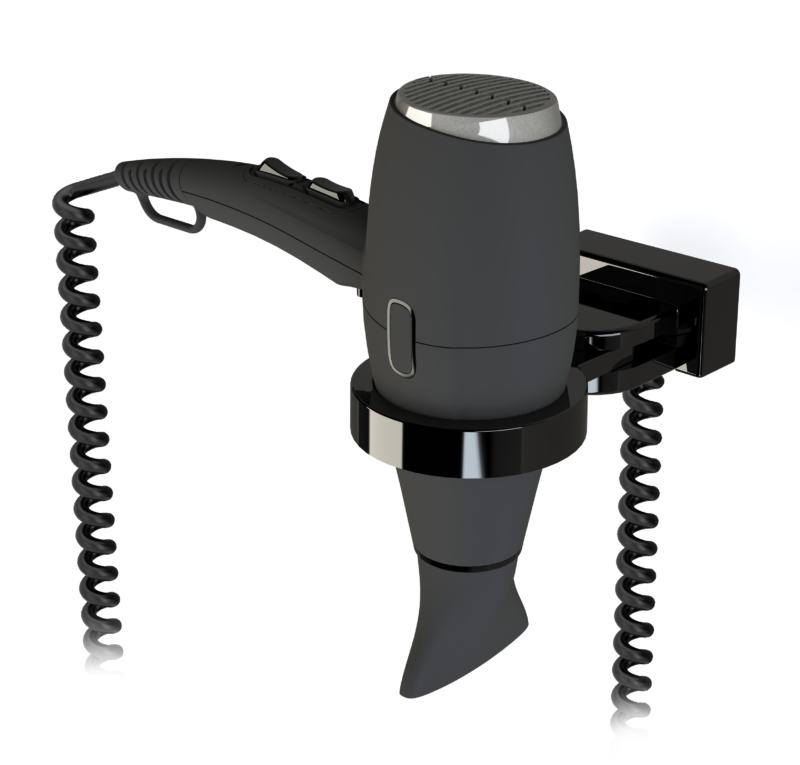 Secador de cabelo P - SPA - Ginasio Calisto Preto + soporte universal