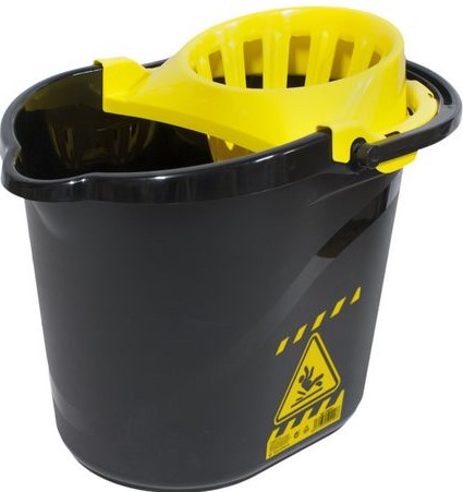 Balde 15lt c/espremedor e sinal de advert�ncia 