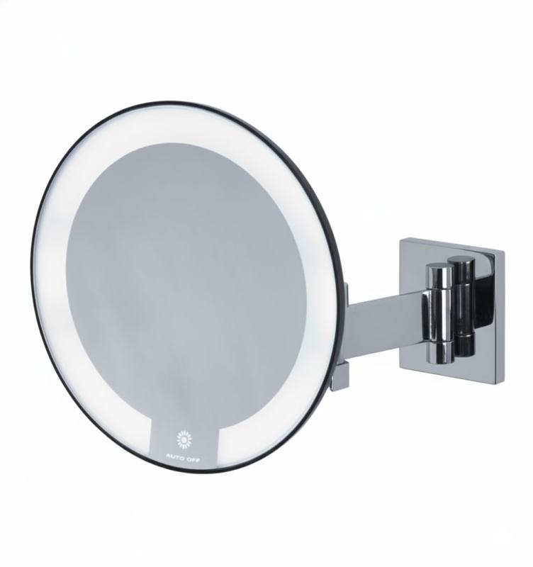 Espelho iluminado cromado Cosmos com bra�o plano