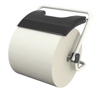 Dispensador / Suporte Preto de Rolo Bobine de Papel Industrial Mural