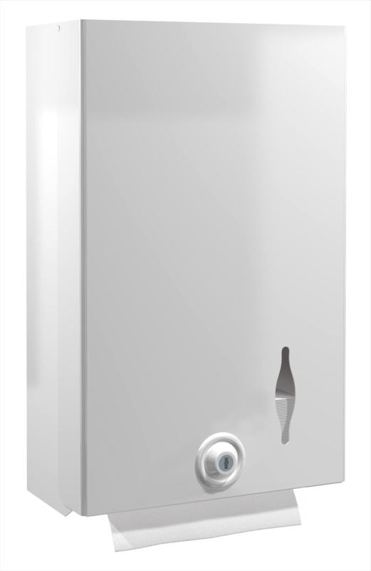 Dispensador de toalhas de m�o em metal branco