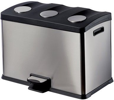 Papeleira met�lica tri-seletiva com pedal