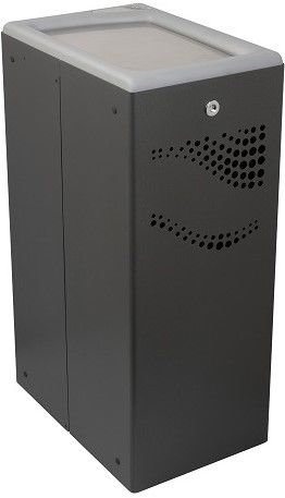 Papeleira retangular pintada c/tanque interno, tampa basculante