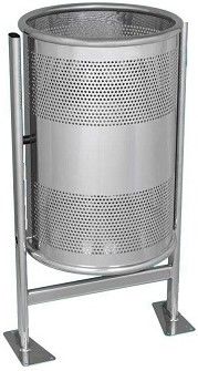 Papeleira anticorrosiva circular de p� duplo