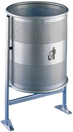 Papeleira circular pintada perfurada com p�