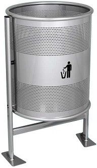 Papeleira circular anti corrosiva de p� duplo