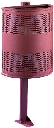 Papeleira antivandalismo pintada perfurada de p� 