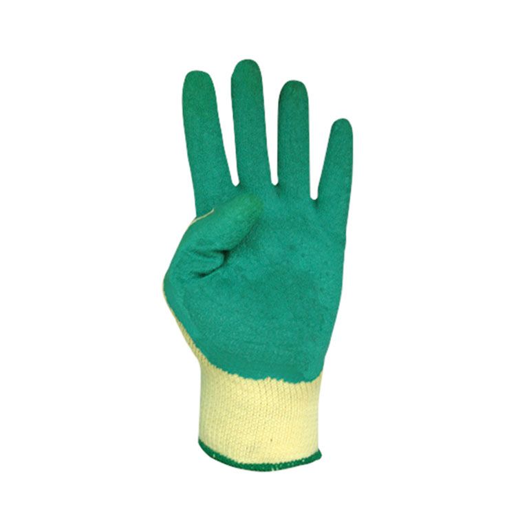 Luvas de poli�ster com revestimento de l�tex verde..S.M.L.XL